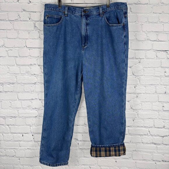 L.L. Bean Men's Double L Natural Fit Flannel-Lined Jeans, Size W 40 x L29, Stone - Picture 3 of 10